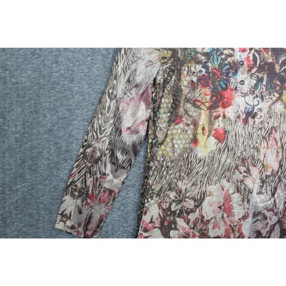 Ania A Art To Wear Western Steampunk Floral Boho Mesh Asymmetrical Tunic Top M - Picture 3 of 5